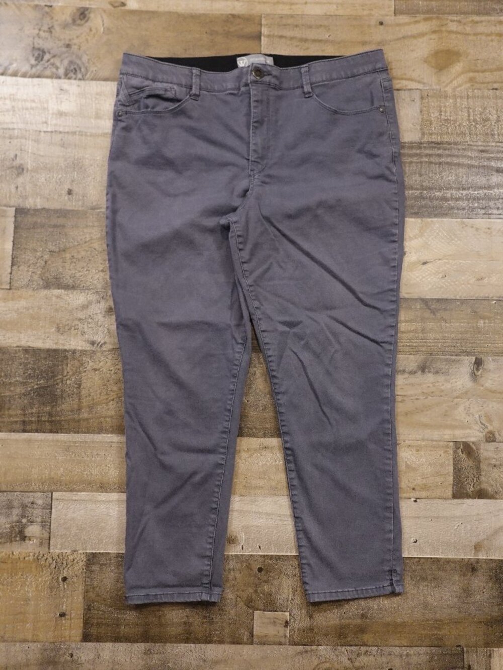 Wit & Wisdom High Rise Skinny Crop Jeans Women’s 16 Gray Stretch